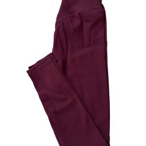 BuffBunny Burgundy Ribbed Leggings